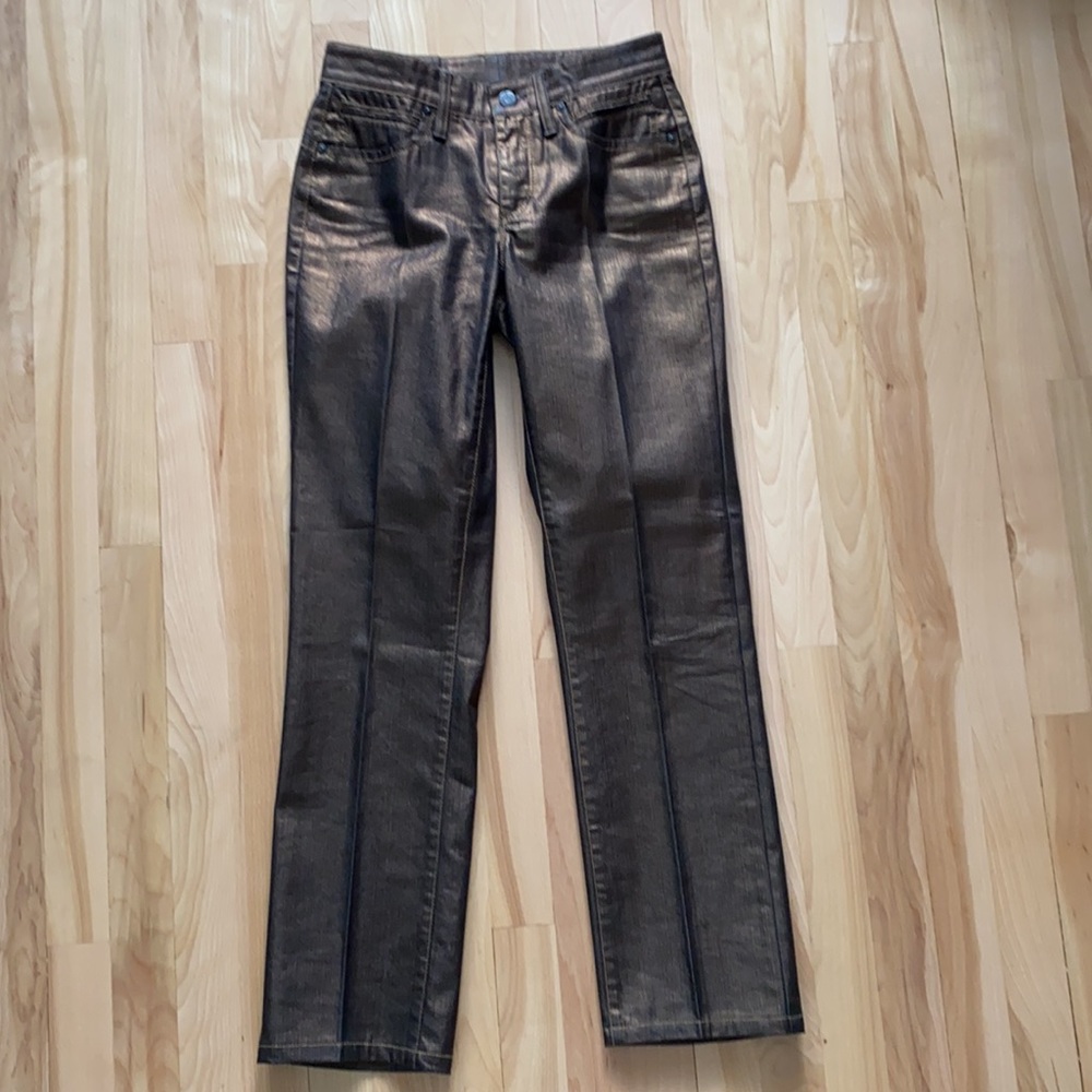 EUC Cambio bronze metallic jeans size USA4